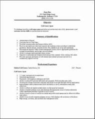 Sample resume objectives call center agents