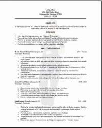 veterinary technician resume occupational examples sample resume for veterinarian
