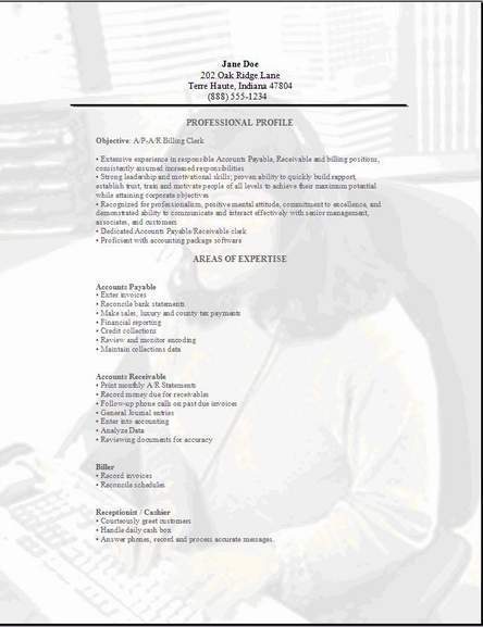 Clerk resume samples free