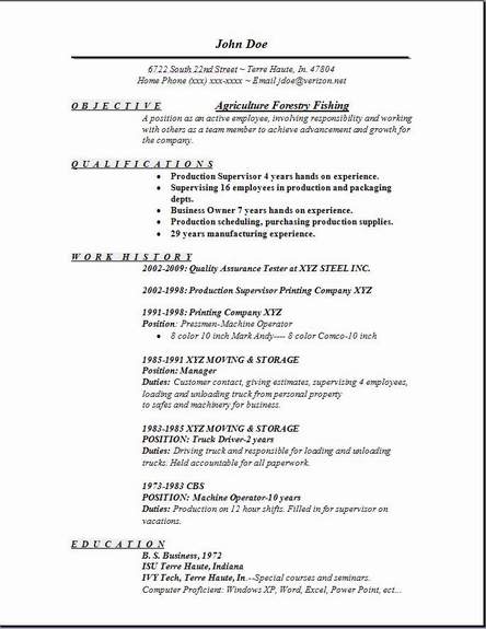 agriculture forestry fishing resume  occupational examples samples free edit with word