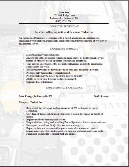 Auto tech resume