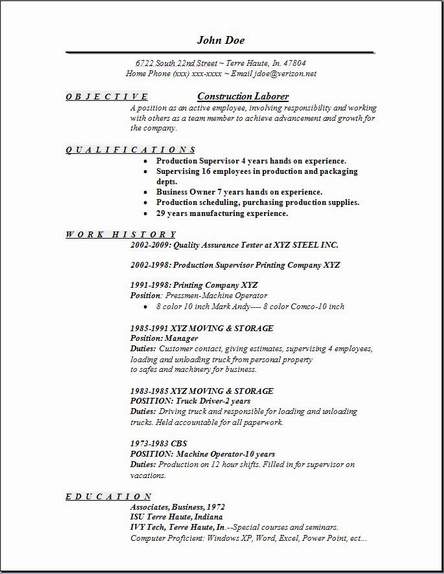 construction laborer resume examples samples free edit