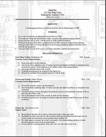 resume objective examples customer service. Customer Service Resume3