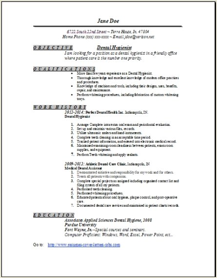 Dental hygienist resume objective