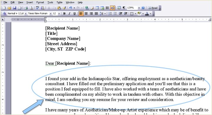Cover letter samples to prospective employers