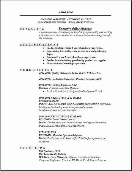 Free manager resume examples