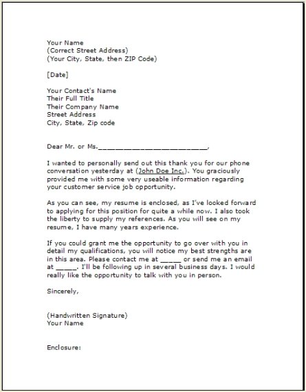 Sample follow up letter regarding job application