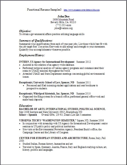 Functional resume what is it