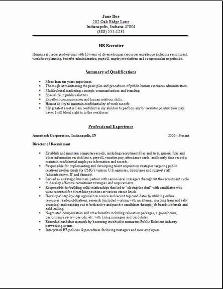 hr recruiter resume download hr recruiter template download hr ...