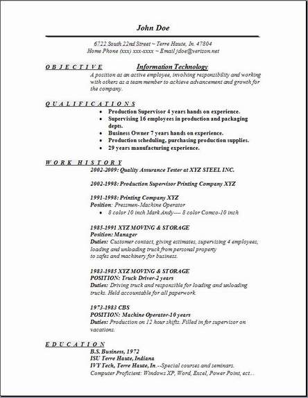 Information On A Resume Information Technology Resume, Occupational:examples,samples Free edit with word