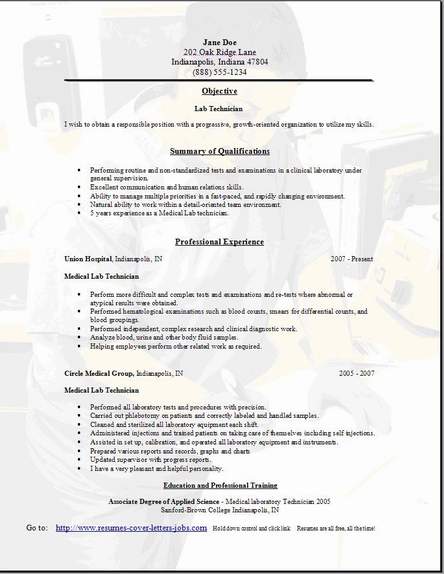 Lab Technician Resume3