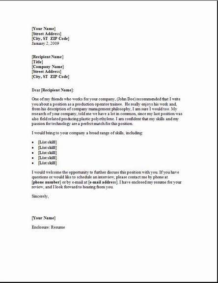 Free examples for cover letters