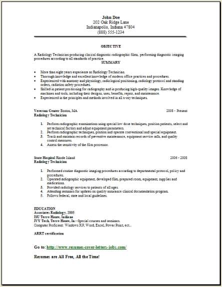 ray Tech Resume Samples