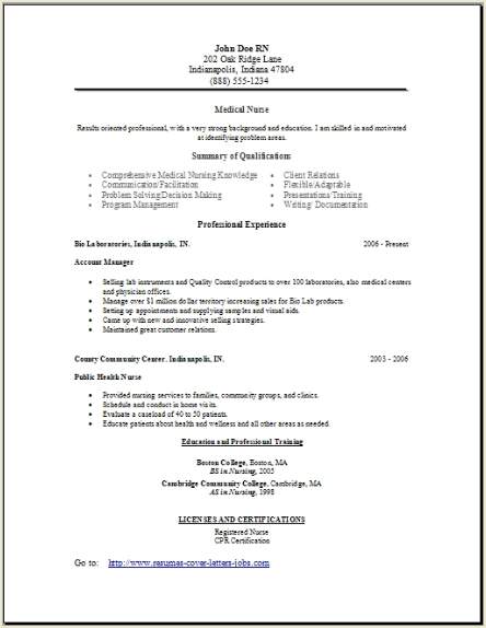 Resume template for nursing