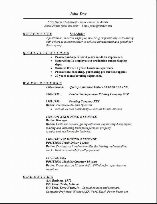 Ms project scheduler resume