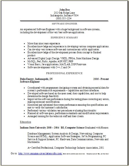 Resume summary examples for software developer