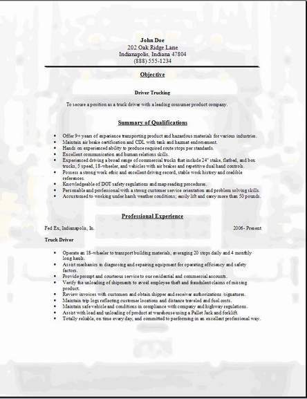 Resume format for chauffeur