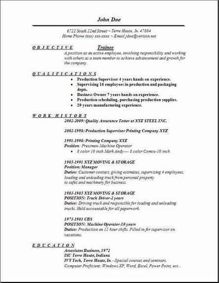 Trainee Resume, Occupational:examples, samples Free edit 