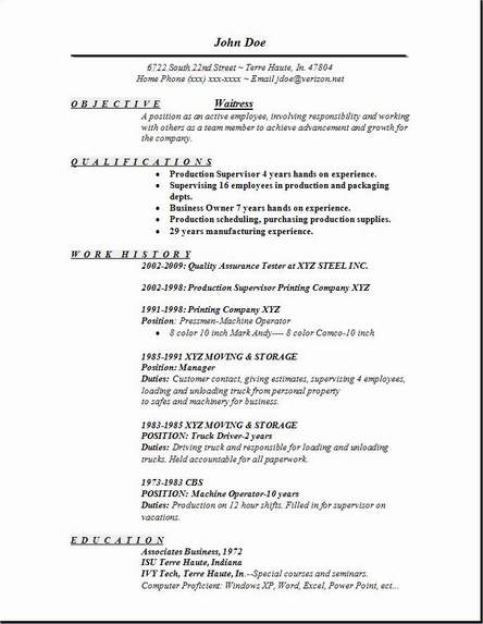 waitress resume examples samples free edit with word