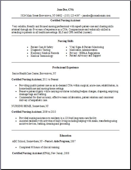 Certified Nursing Assistant Resume2