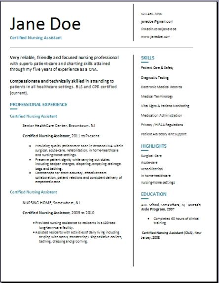 certified nursing assistant resume examples samples free resume for a certified nursing assistant
