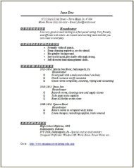 Housekeeper Resume