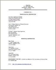 Resume Reference Page, Occupational:examples,samples Free ...