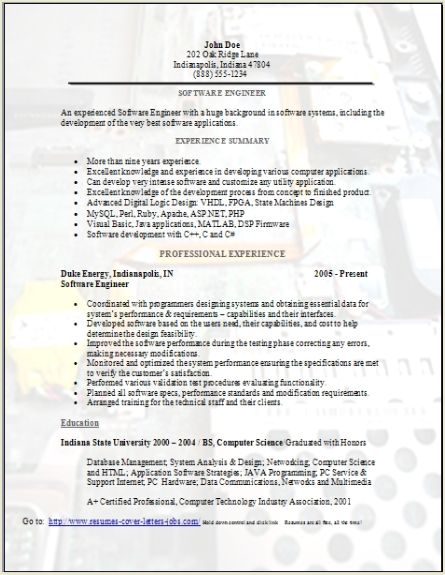 Software Engineer Resume Sample3