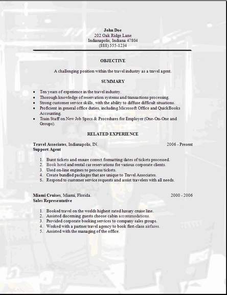 Travel Agent Resume3