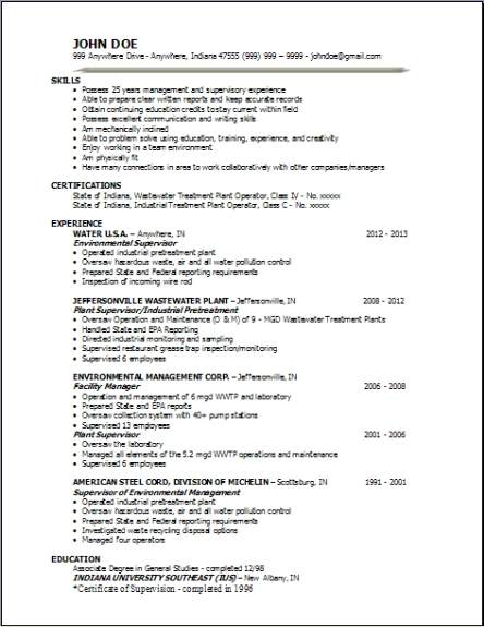 Waste Management Resume2