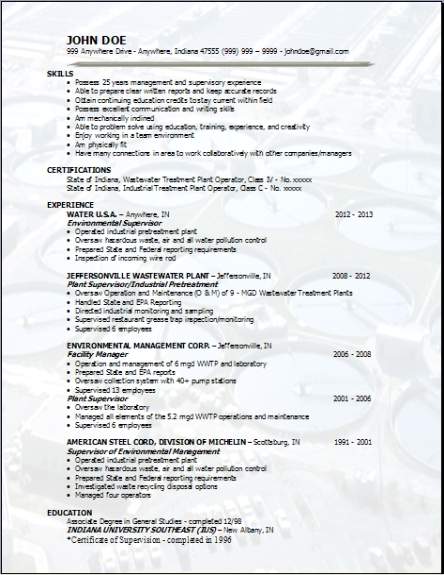 Waste Management Resume3