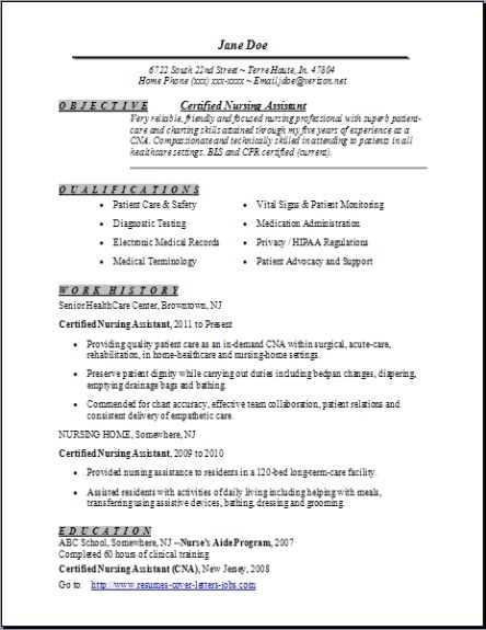 Free Certified Nursing Assistant Resume Template1