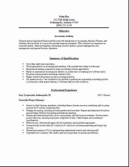 Accounting Auditing Resume Examples Samples Free Edit With Word