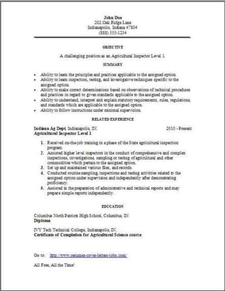 Agriculture Forestry Fishing Resume2