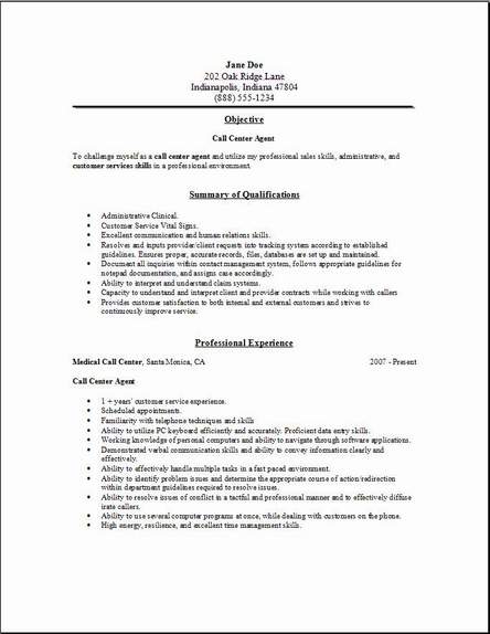 Call Center Resume2