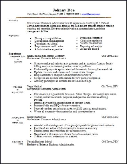 Government Resume, Occupational:examples, samples Free 