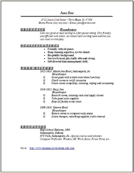 Housekeeper Resume:examples,samples Free edit with word