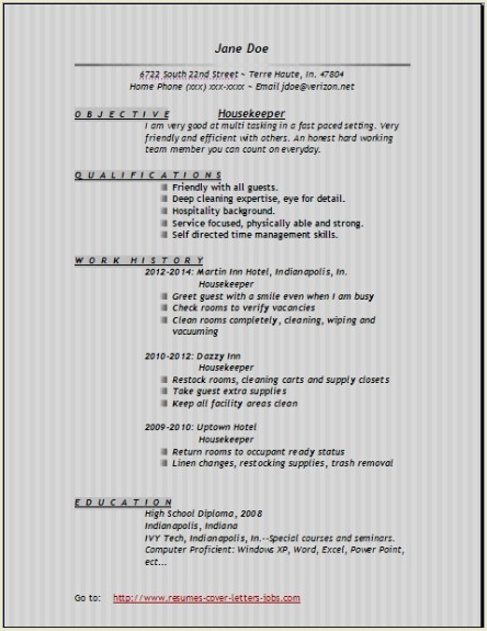 Housekeeper Resume2