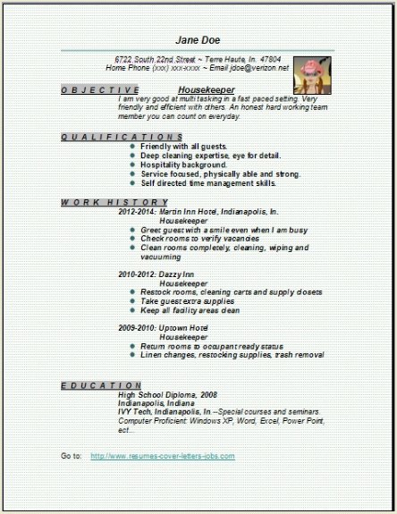 Housekeeper Resume3