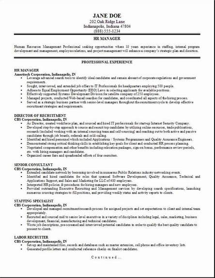 HR Management Resume2