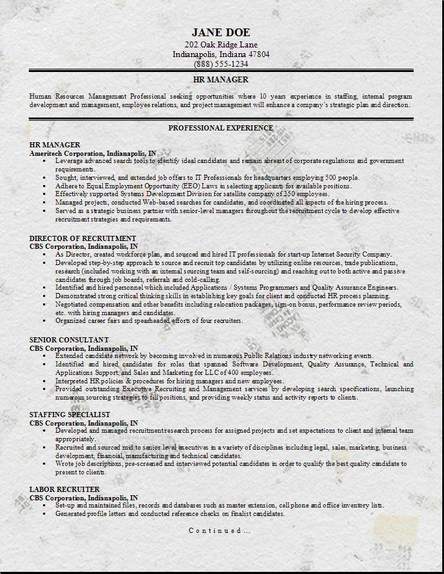 HR Management Resume3