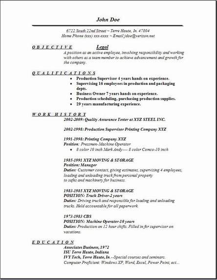 Legal Resume