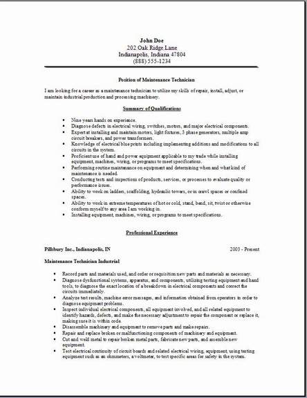 Maintenance Technician Resume2