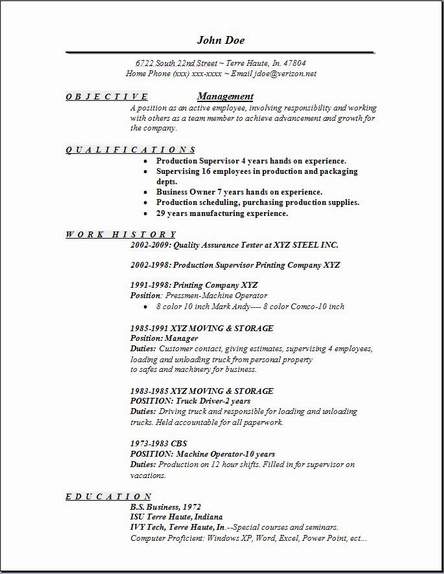 Management Resume