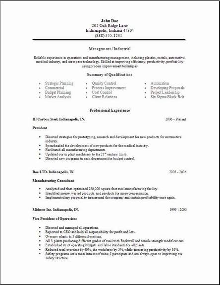 Management Resume Occupational examples samples Free Edit With Word