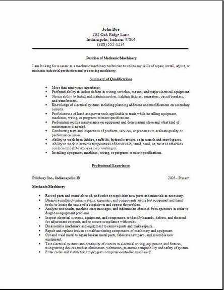 Mechanic Machinery Resume2