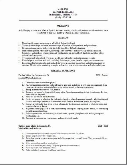 Medical Opticalc Resume2