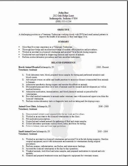 Veterinary Technician Resume Occupational Examples Samples Free Edit With Word