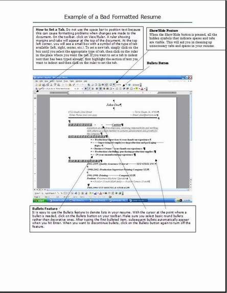 Example of Bad Resume