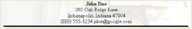 Job Resume Contact Details